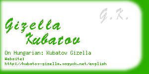 gizella kubatov business card